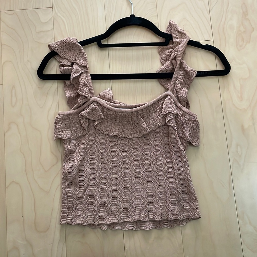 Zara Ruffle Knit Crop Top - Picture 3 of 3